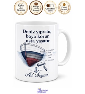 Tekne Boyama Boya Ustası Yatların Sualtı Koruyucusu Çay Kupası Hediye