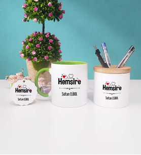 Hemşire Kupa Bardak Yeşil Kalemlik ve Anahtarlık