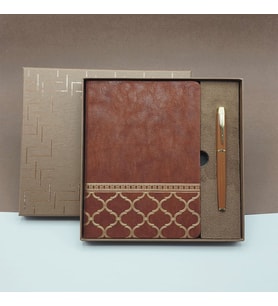 Kutulu Çizgili Lüks Defter Kalem Hediye Seti