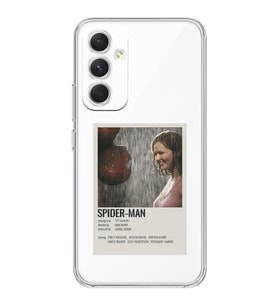 Samsung Galaxy A35 Uyumlu Spider Man Poster Tasarımlı Şeffaf Telefon Kılıfı
