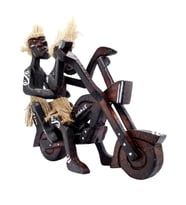 Ahşap Primitif Aborjin İkili Motorcu El Yapımı (Karışık)