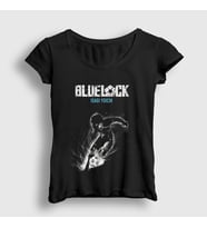 Presmono Kadın Siyah Isagi Yoichi Futbol Soccer Anime Bluelock T-Shirt 447869tt