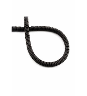 Hematit Doğal Taş Mat Siyah Rondela Kesim 6x1mm Dizi [AA]