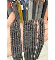 Hematit Taşı Rondela Kesim Mat Siyah 6x1mm Doğal Taş Dizi