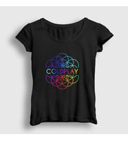 Presmono Kadın Siyah Logo A Head Full Of Dreams Coldplay T-Shirt 470191tt