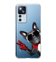PrintiFy Xiaomi Mi 12T ile Uyumlu 1mm Slim Fit Köpek 2 050e Baskılı Şeffaf  Kılıf