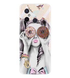 Xiaomi Redmi 12C Kılıf Resimli Desenli Baskılı Silikon Donut Girl 1408