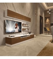 Decoraktiv Trendstyle 5 Slm Tv Ünitesi Tv Sehpası - Beyaz Ceviz (Beyaz - Ceviz)