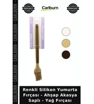 Özel Üretim Mutfak Gereci Renkli Silikon Yumurta Fırçası - Ahşap Akasya Saplı - Yağ Fırçası