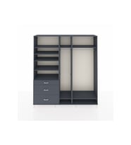 Hyperion Dolap 9 Raflı 3 Çekmeceli 3 Askılı 220x44x243 Antrasit-Antrasit/Antrasit