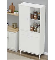 Eliusta Liora Beyaz Çok Amaçlı Banyo Dolabı 90 cm Genişliğe Sahip 90x171x32,5 cm Üç Sepetli 2 Raflı Dolap