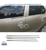 Renault Clio 4 Symbol Krom Cam Çıtası 4 Prç. 2013 Üzeri P. Çelik