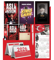 Asla Vazgeçme - Ayraç - Kartpostal - Poster - Kirli çark -  2026 Ajanda Kalpaklı - Ay Yıldız Duvar Takvimi - Masa Takvimi