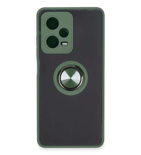 Redmi Note 12 5G Kılıf Montreal Yüzüklü Silikon Kapak - Yeşil