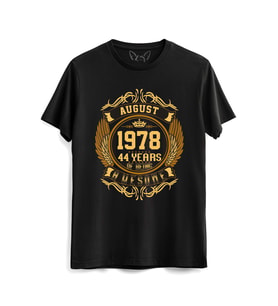 Vintage Gold Awesome Series August 1978 Siyah Tshirt