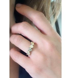 Sky Diamond Yellow Sitrin Taşlı 925 ayar Gümüş Tasarım Yüzük