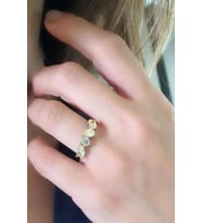 Sky Diamond Yellow Sitrin Taşlı 925 ayar Gümüş Tasarım Yüzük
