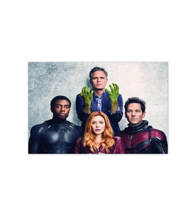 Avengers Hulk Black Panther Ant Man ve Scarlet Witch Ahşap Tablo 35x50 cm