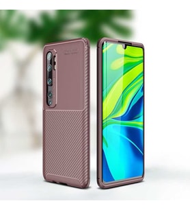 Xiaomi Mi Note 10 Kılıf Esnek Soft Karbon Tasarım Legion Serisi (Kahverengi)
