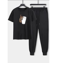 Unisex Tupac Coffee 2'li Eşofman Takımı (Siyah)