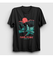 Presmono Unisex Siyah Welcome To Twin Peaks T-Shirt 494021tt