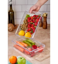 2 Li Kapaklı Buzdolabı Organizeri & Buzdolabı Düzenleyici 3 lt