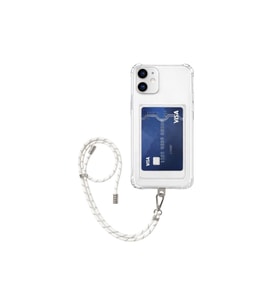 Apple iPhone 11 Kartlıklı Askı+Aparatlı Antişok Kılıf Beyaz