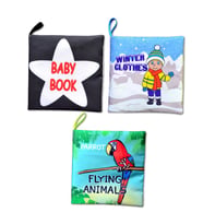 3 Kitap Tox İngilizce Siyah-Beyaz Bebek , Kışlık Giysiler ve Uçan Hayvanlar Kumaş Sessiz Kitap E125 E133 E136 - Bez Kitap , Eğitici Oyuncak , Yumuşak ve Hışırtılı
