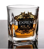 Kişiye Özel Golden Vintage Viski Bardağı