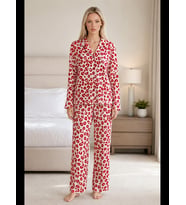 Night Kadın Desenli Esnek Bol Pijama Takımı 4735 L