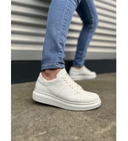 Boost Bağcıklı Deri Erkek Günlük Sneaker Ayakkabı - Beyaz