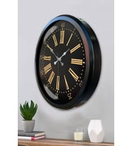 Siyah Roma Rakamlı 52 Cm Metal Duvar Saati (Standart)