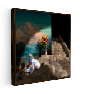 Kanvas Tablo Bouquet Piksel Minecraft Tablosu Ev Ofis Salon Duvar Dekoru