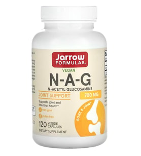 Jarrow Formulas® N-A-G 700mg N-Acetyl Glucosamine, Acetylated Form of Glucosamine Joint Support, 120 Veggie Capsul.