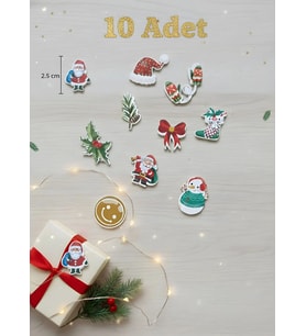 Yılbaşı Mini Figür 8  10'lu paket (Çok Renkli-Renksız)