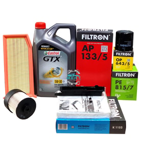 Duster 1.5 Dci Filtre Bakım Seti + Castrol 5W30