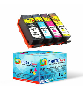 Photo Print® HP Deskjet 3525 655XL 4 Renk Ithal Muadil Kartuş Seti (Çok Renkli)