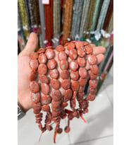 Mercan Taşı -Parlak Kırmızı Çim Mercan Yassı Arpa 17x20mm Dizi