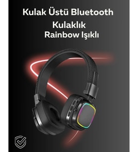 Rgb Işıklı Katlanabilir Bluetooth 5.3 Kulak Üstü Kulaklık (Çok Renkli)