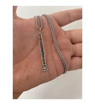 Klarnet Gümüş Kolye 925 Ayar (Gümüş-Sarı)