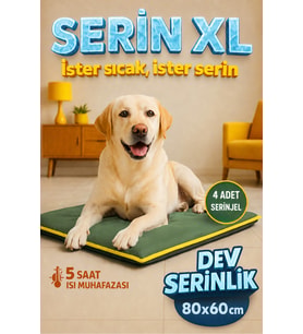 Serin XL Çok Mevsim Kedi/Köpek Minderi, 80x60 cm, Konforlu Yatak