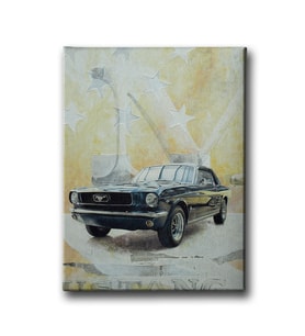 Mustang Klaik Araba Canvas Tablo ATD113