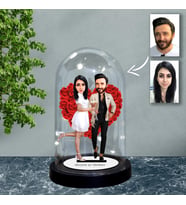 KİŞİYE ÖZEL EVLİ, SEVGİLİ, ÇİFT TASARIMLI IŞIKLI KARİKATÜR FANUS BİBLOFN69