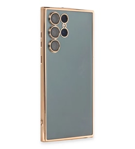 Northcity Samsung Galaxy S22 Ultra Uyumlu Kılıf Lensli Silikon - Gold