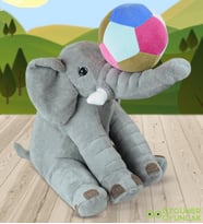 ÖZGÜNER OYUNCAK  Uyku Arkadaşı Gri Fil 65Cm (%100 Yerli) Baby Soft Top HEDİYELİ (Gri)