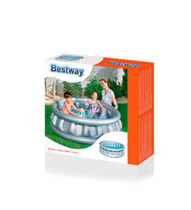 Eğlenceli Su Pompalı-Bestway 51080,Mega Gri Metalik Şişme Havuz-152x43cm