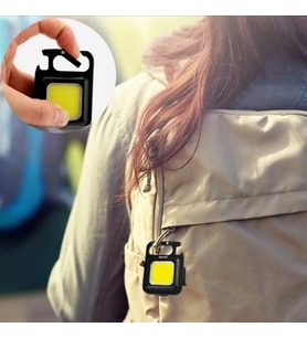 Mini 30 Ledli Mıknatıslı Anahtarlık Flash Kamp Lambası Askılı Kapak Açacaklı Şarjlı Fener