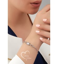 BAGET TAŞLI BİLEKLİK ÖZEL GÜNLER GOLD-ROSE-GÜMÜŞ RENK 925 AYAR GÜMÜŞ BİLEKLİK (Gümüş)