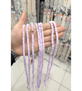 Sedef Taşı Deniz Kabuğu Rondela Kesim 6x2mm Koyu Pembe 60cm Dizi