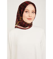 Armine Nostalji Serisi İpek Twill Eşarp 9000D-31 (Koyu Kiremit)